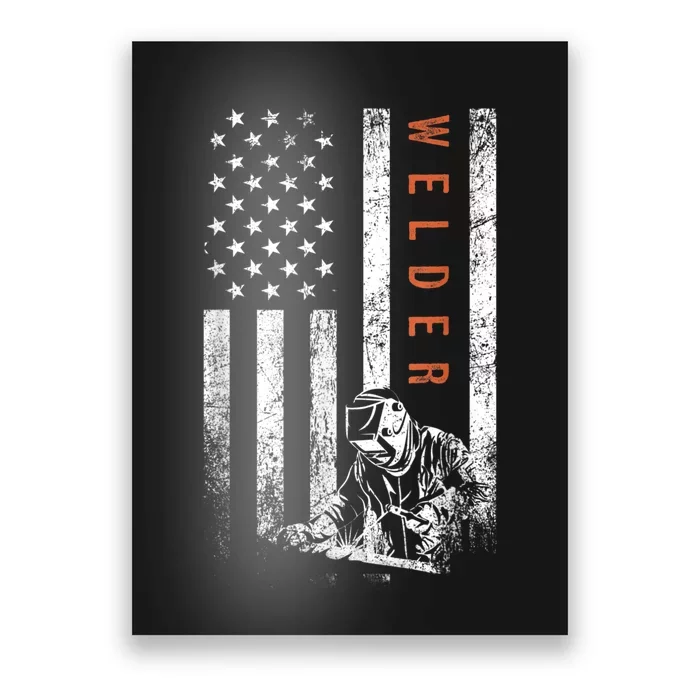 Welder American Flag Design Welding Poster