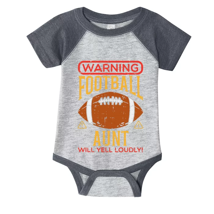 Warning American Football Aunt Yell Funny Family Matching Infant Baby Jersey Bodysuit