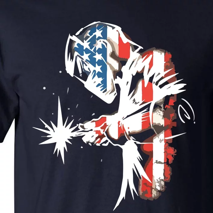 Welder American Flag USA Patriotic Welder Tall T-Shirt