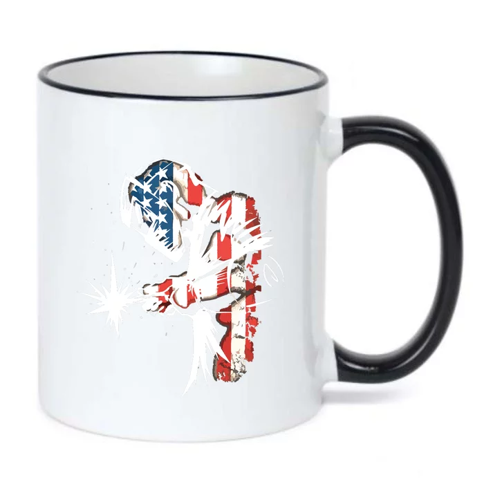 Welder American Flag USA Patriotic Welder Black Color Changing Mug