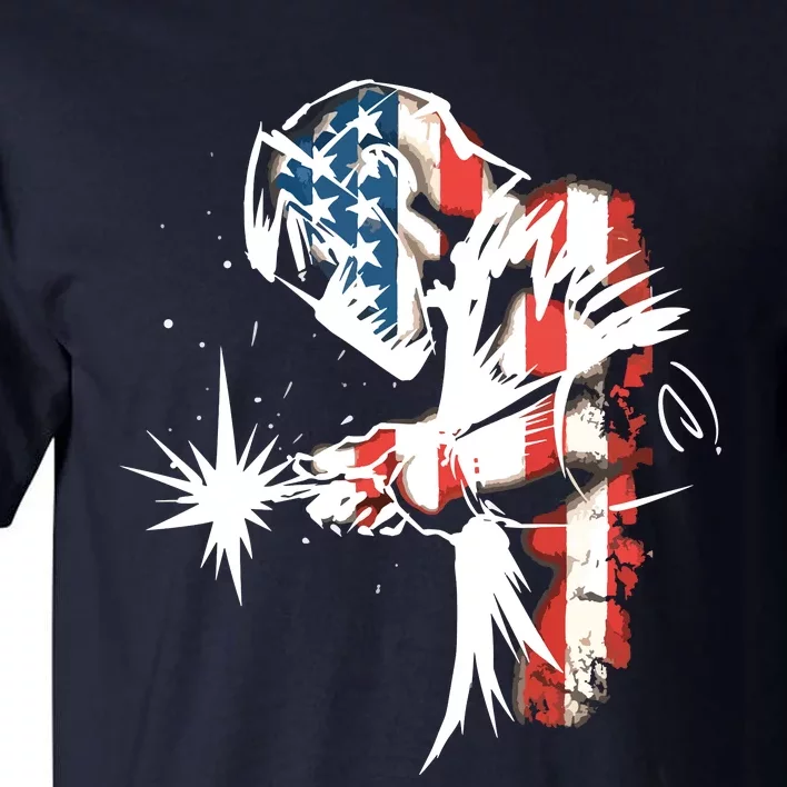 Welder American Flag USA Patriotic Welder Tall T-Shirt