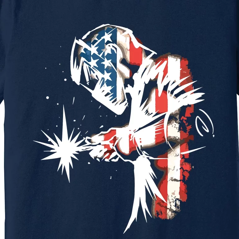 Welder American Flag USA Patriotic Welder Premium T-Shirt