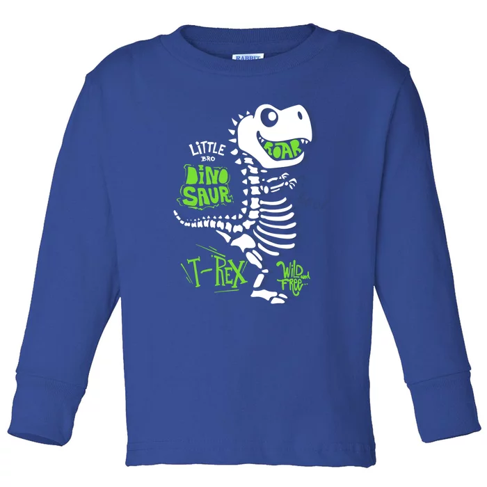 Wild And Free TRex Dinosaur Skeleton Funny Dinosaurs Cool Gift Toddler Long Sleeve Shirt