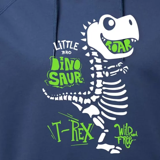 Wild And Free TRex Dinosaur Skeleton Funny Dinosaurs Cool Gift Performance Fleece Hoodie