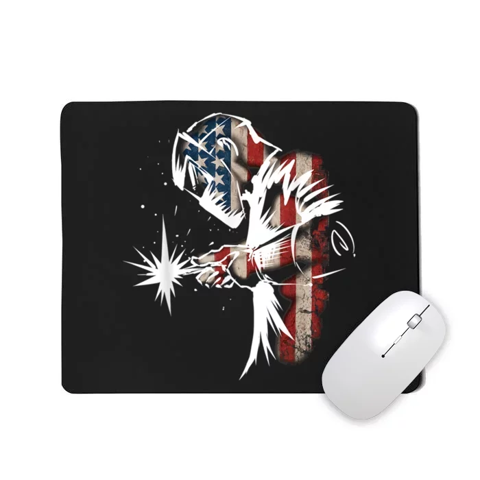 Welder American Flag USA Patriotic Welder Mousepad