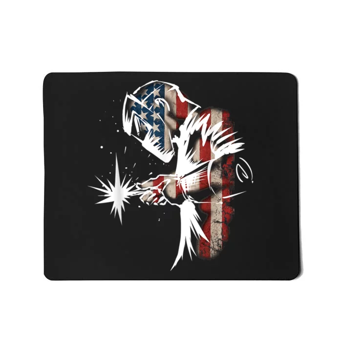 Welder American Flag USA Patriotic Welder Mousepad