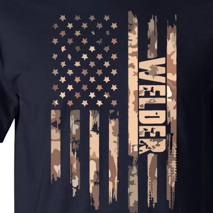 Welder American Flag Gift Welding Tall T-Shirt