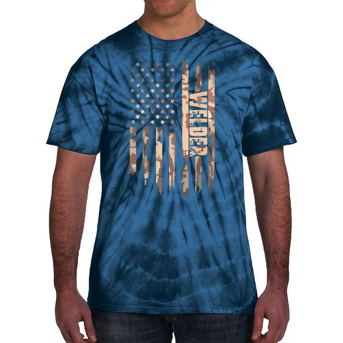 Welder American Flag Gift Welding Tie-Dye T-Shirt