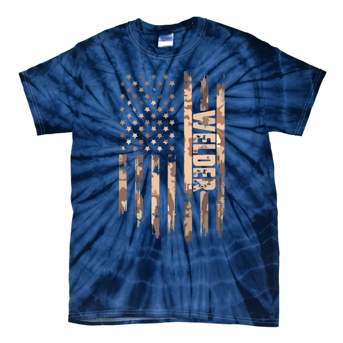 Welder American Flag Gift Welding Tie-Dye T-Shirt