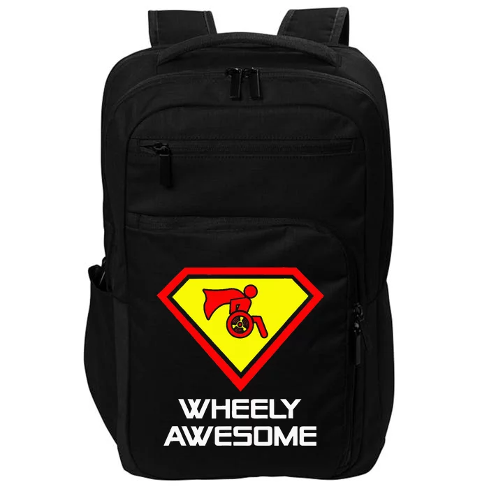 Wheely Awesome Funny Super Disabled Handicapped Wheelchair Impact Tech Backpack