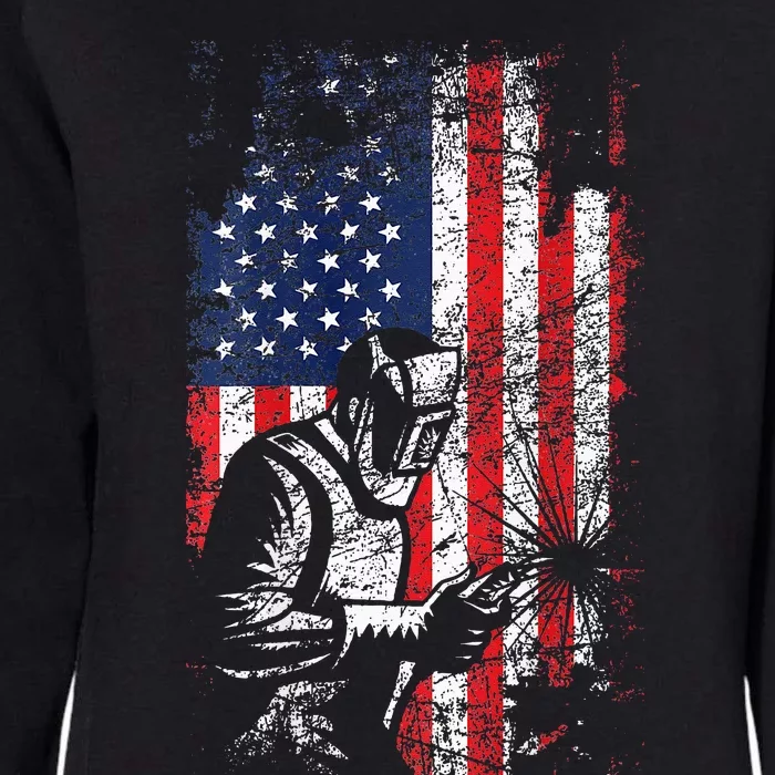 Welding American Flag Welder Fathers Day Design On Back Womens California Wash Sweatshirt