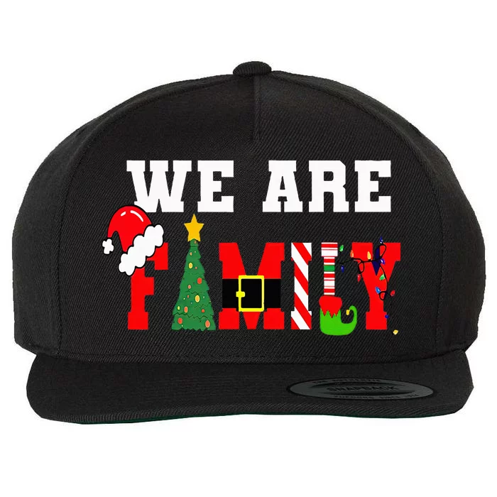 We Are Family Christmas Party Matching Xmas Family Wool Snapback Cap