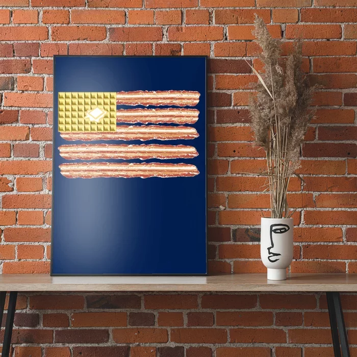 Waffle Bacon USA Flag Poster