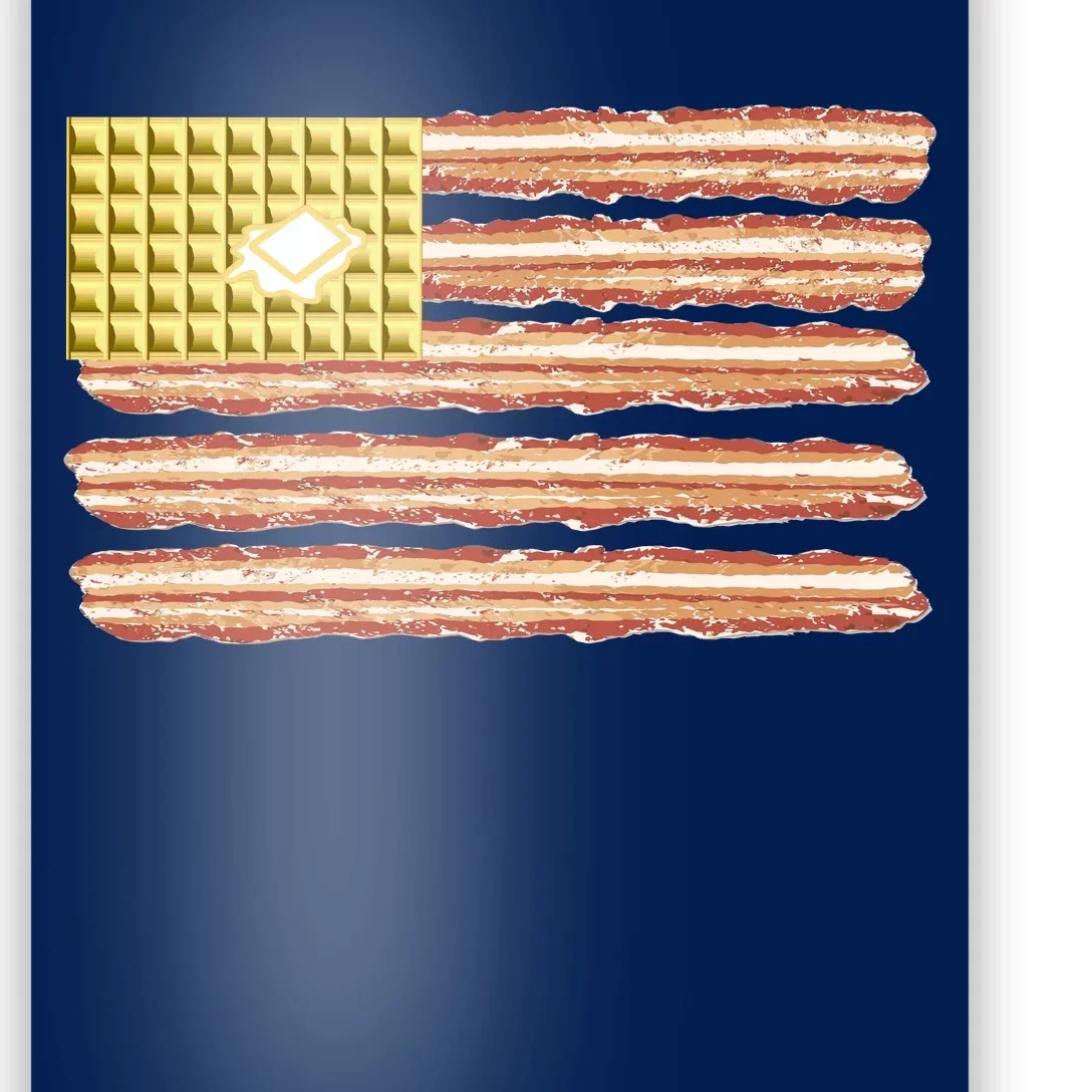 Waffle Bacon USA Flag Poster