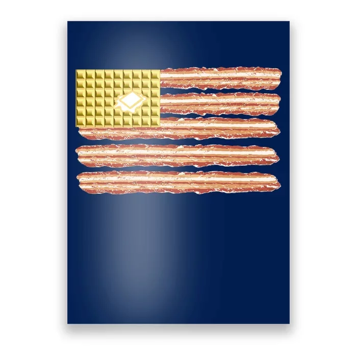 Waffle Bacon USA Flag Poster