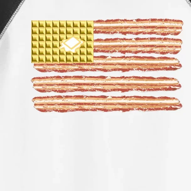 Waffle Bacon USA Flag Toddler Fine Jersey T-Shirt