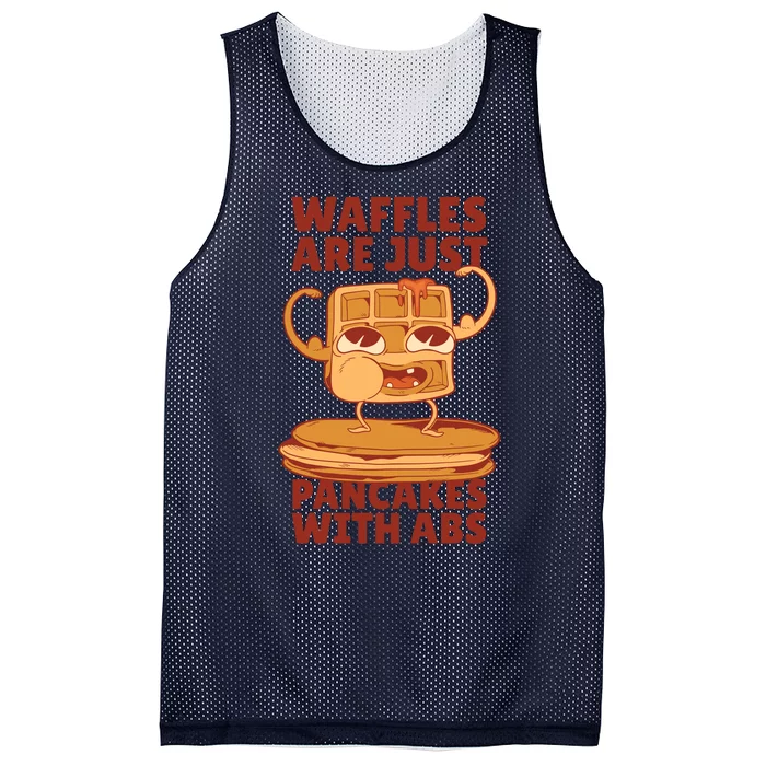 Waffles Are Just Pancakes With Abs Mesh Reversible Basketball Jersey Tank