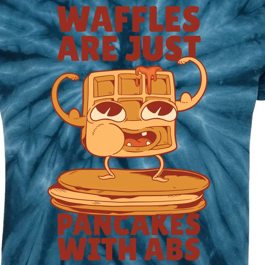 Waffles Are Just Pancakes With Abs Kids Tie-Dye T-Shirt