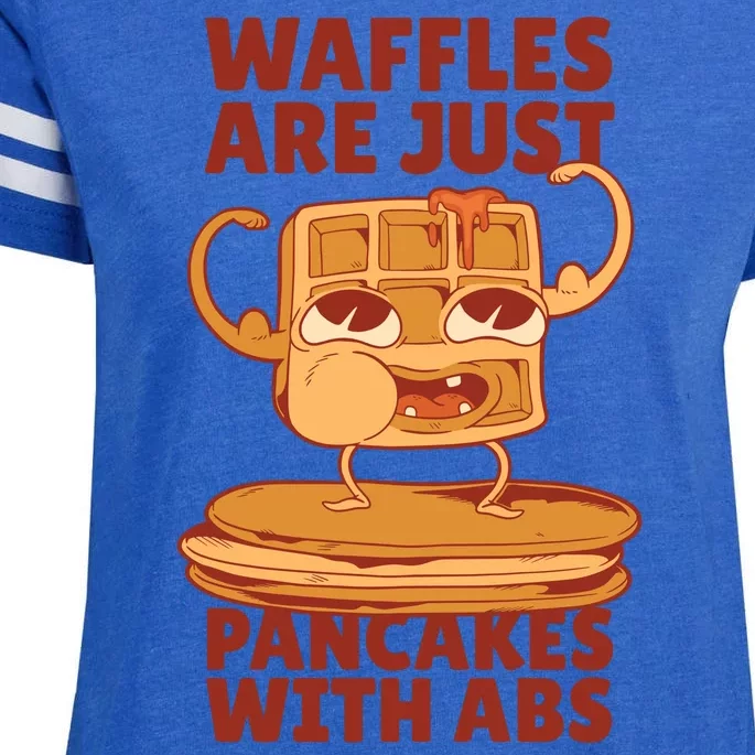 Waffles Are Just Pancakes With Abs Enza Ladies Jersey Football T-Shirt