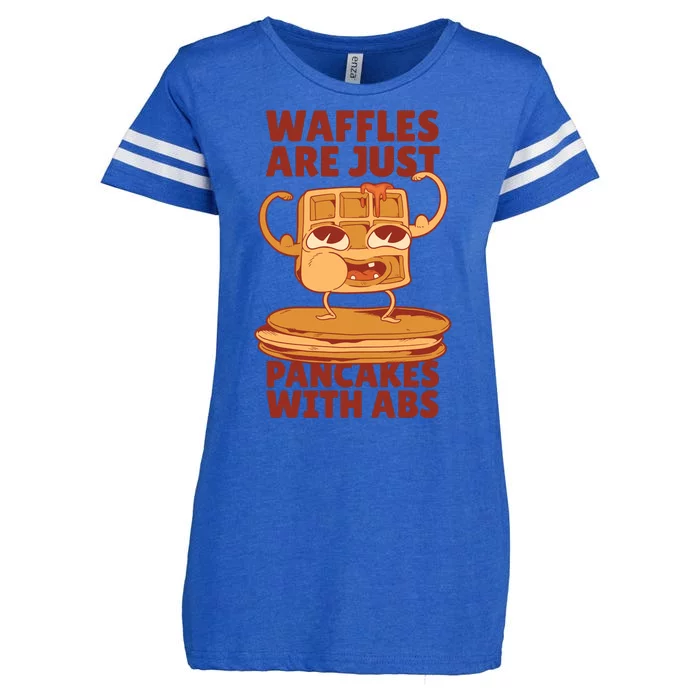 Waffles Are Just Pancakes With Abs Enza Ladies Jersey Football T-Shirt