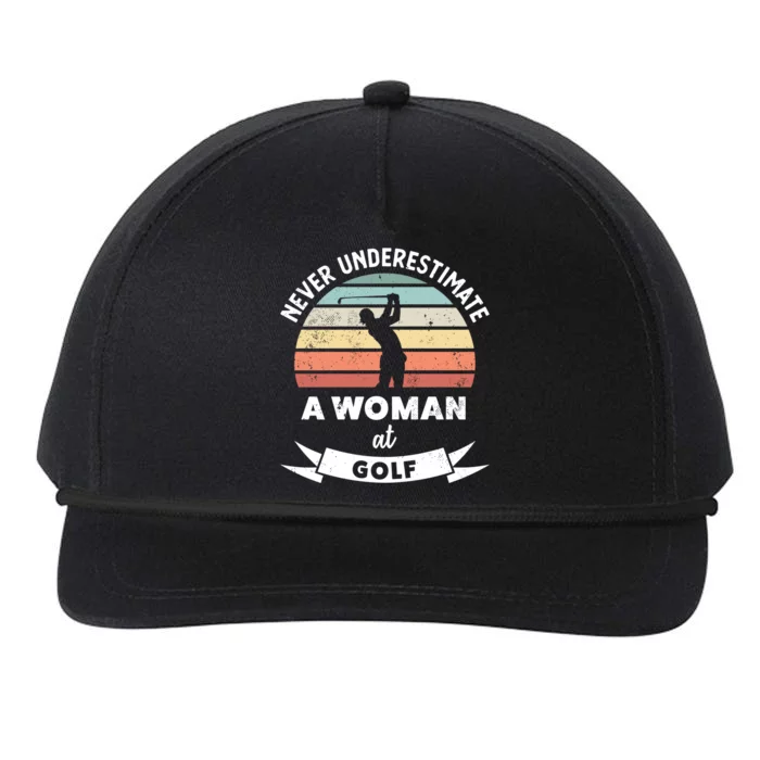 Wo At Golf Funny Golfing Gift Mom Gift Snapback Five-Panel Rope Hat