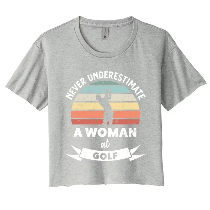 Wo At Golf Funny Golfing Gift Mom Gift Women's Crop Top Tee