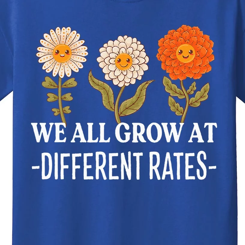 We All Grow At Different Rates Back To School Teacher Kids T-Shirt