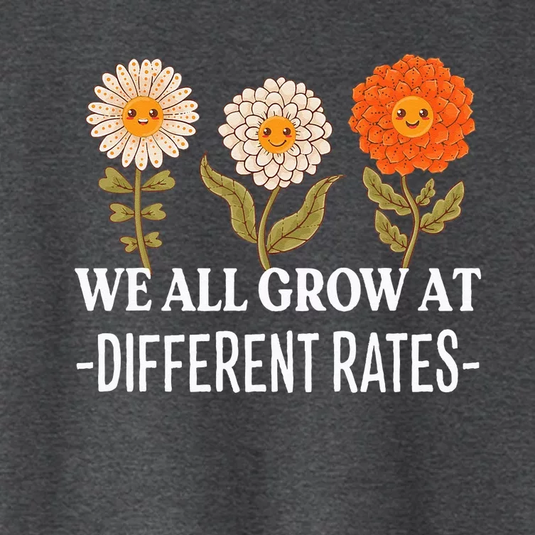 We All Grow At Different Rates Back To School Teacher Women's Crop Top Tee