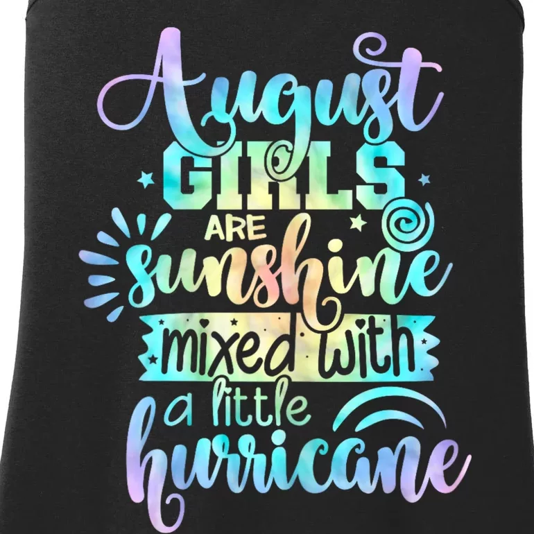 Womens August Girl Birthday Tie Dye Ladies Essential Tank