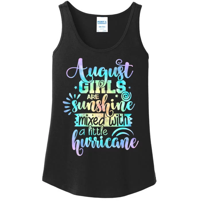 Womens August Girl Birthday Tie Dye Ladies Essential Tank