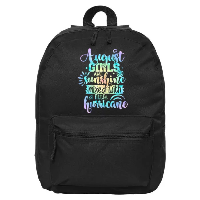 Womens August Girl Birthday Tie Dye 16 in Basic Backpack