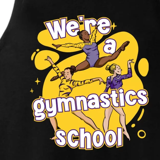 WeRe A Gymnastics School Funny Purple And Gold Gymnasts Ladies Tri-Blend Wicking Tank