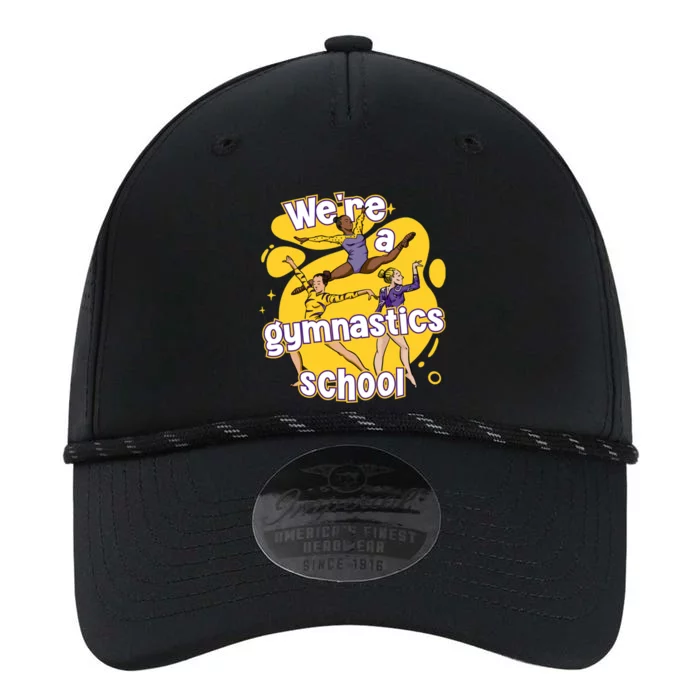 WeRe A Gymnastics School Funny Purple And Gold Gymnasts Performance The Dyno Cap