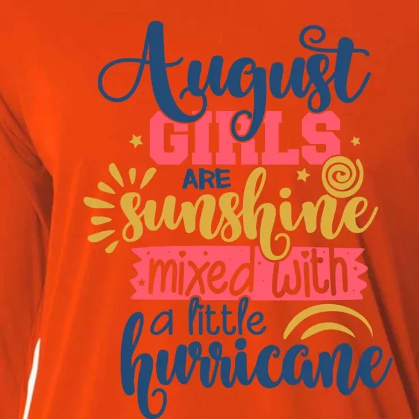 Wo August Girls Are Sunshine Mixed Little Hurricane Gift Cooling Performance Long Sleeve Crew