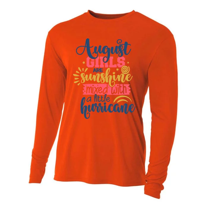 Wo August Girls Are Sunshine Mixed Little Hurricane Gift Cooling Performance Long Sleeve Crew