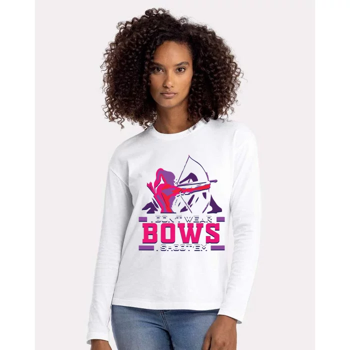 Womens Archery Gift For Woman Archer Bow And Arrow Hunter Lady Womens Cotton Relaxed Long Sleeve T-Shirt