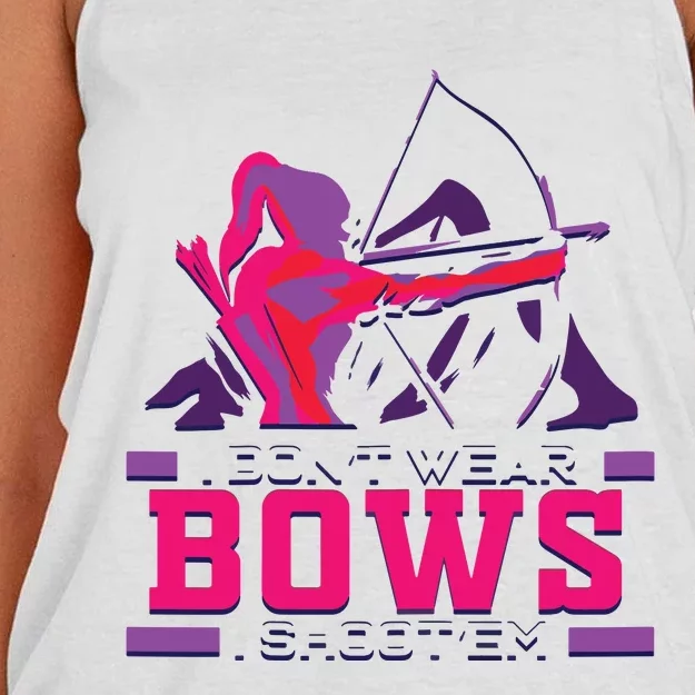 Womens Archery Gift For Woman Archer Bow And Arrow Hunter Lady Women's Knotted Racerback Tank