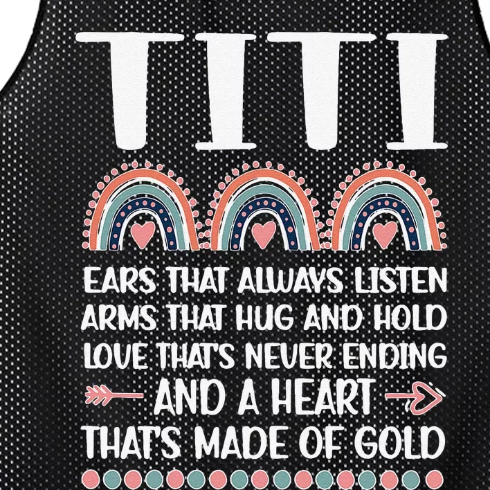 Womens A Heart Of Gold Titi Auntie Appreciation Titi Aunt Mesh Reversible Basketball Jersey Tank