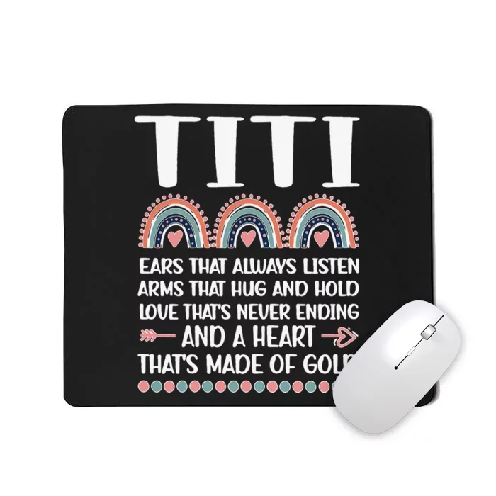 Womens A Heart Of Gold Titi Auntie Appreciation Titi Aunt Mousepad