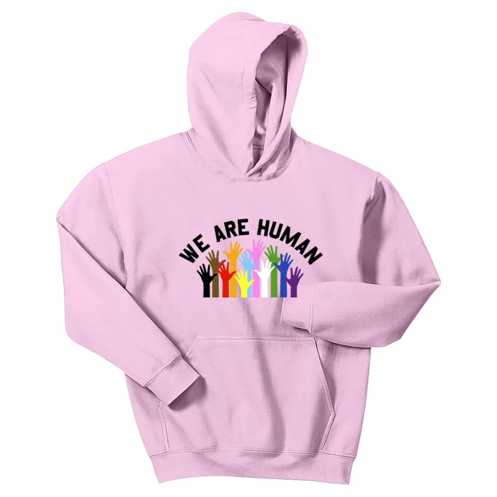 We Are Hu Multi Colored Rainbow Hands Gift Kids Hoodie