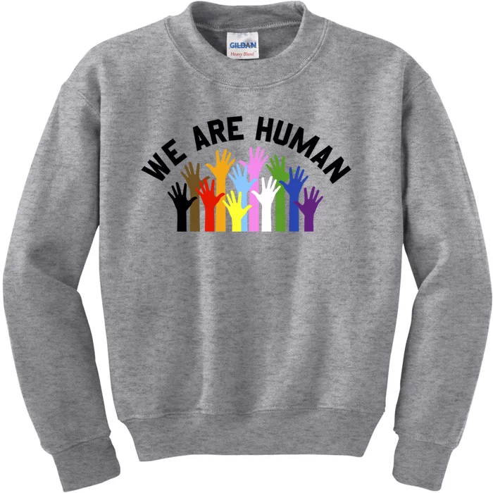 We Are Hu Multi Colored Rainbow Hands Gift Kids Sweatshirt