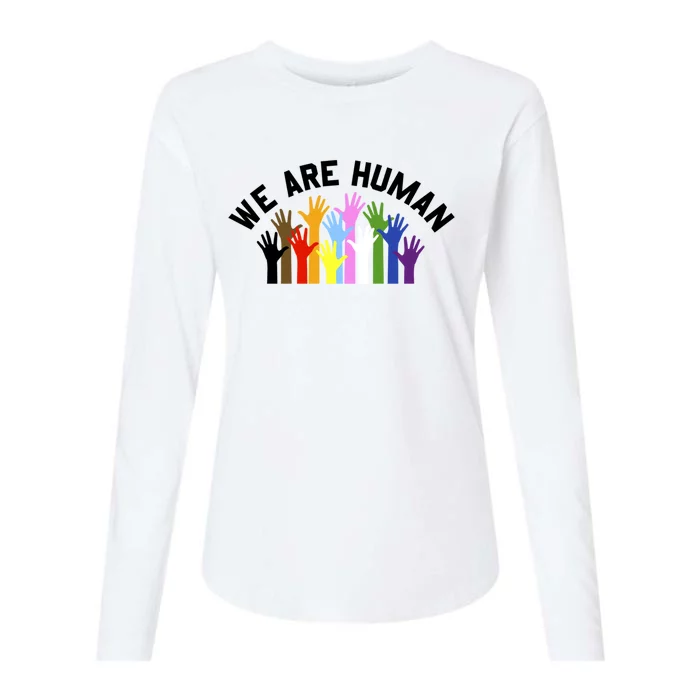 We Are Hu Multi Colored Rainbow Hands Gift Womens Cotton Relaxed Long Sleeve T-Shirt