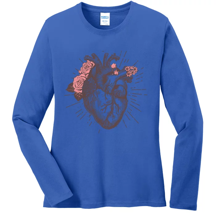 Wos Anatomical Heart Hu Heart Anatomy Gift Tee Gift Ladies Long Sleeve Shirt