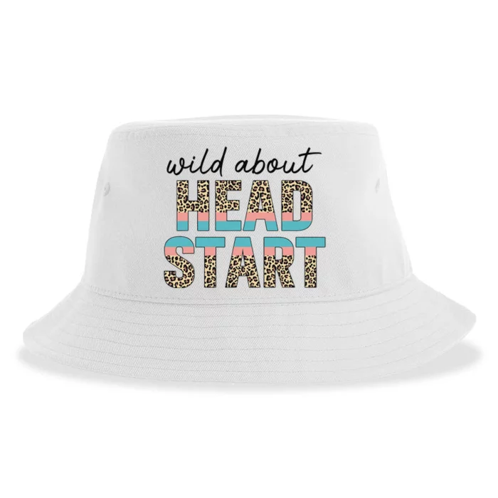 Wild About Head Start Teacher Leopard 1st Day Back To School Sustainable Bucket Hat