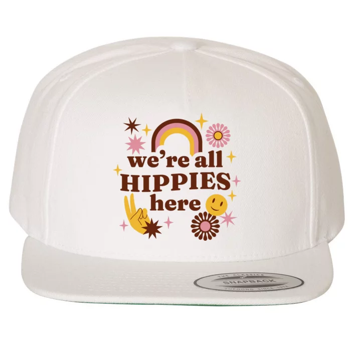 We're All Hippies Here Rainbow Retro Wool Snapback Cap