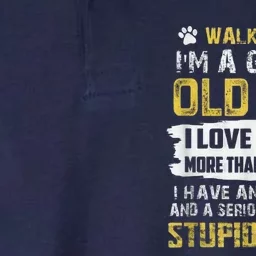 Walk Away Im A Grumpy Old Man I Love Dogs Gift Dog Lover Softstyle Adult Sport Polo