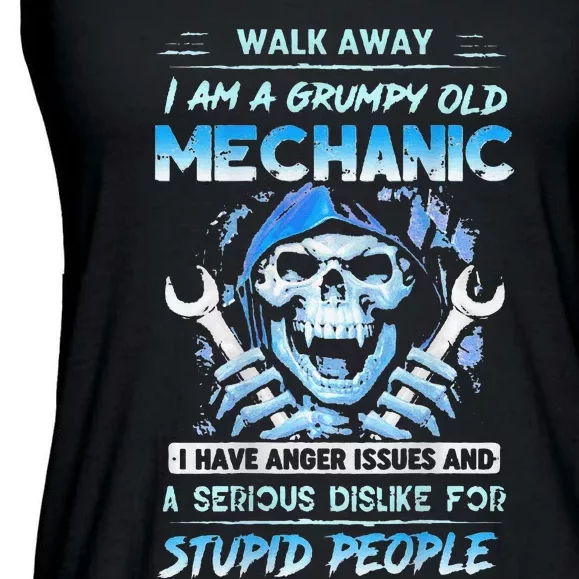 Walk Away Im A Grumpy Old Mechanic Ladies Essential Flowy Tank