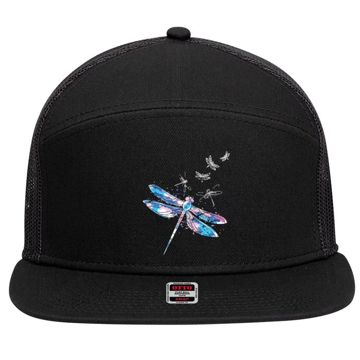 Wildlife Animal Insect Nature Gift Dragonfly 7 Panel Mesh Trucker Snapback Hat