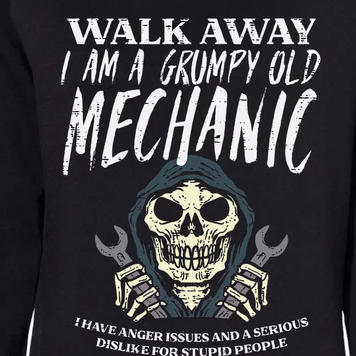 Walk Away Im Grumpy Old Mechanic Funny Garage Grandpa Womens California Wash Sweatshirt