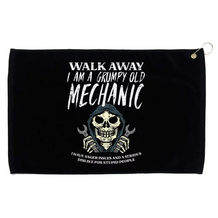 Walk Away Im Grumpy Old Mechanic Funny Garage Grandpa Grommeted Golf Towel